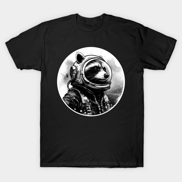 Astronaut raccoon T-Shirt by beangeerie